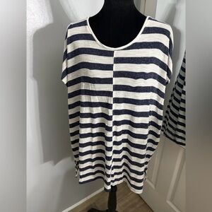 Vince Calmuto Striped Navy and White Women's Top SZ 3X